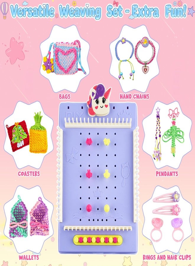 ELFJOY Friendship Bracelet Making Kit,Arts and Crafts Kit for Girls Ages 8 9 10 11 12,Rainbow Weaving Loom for Kids to Make Bracelets Coasters Complete Beginner Weaving Supplies for Christmas Birthday - Image 2